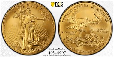 2006-W $50 Burnished Gold Eagle SP69