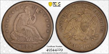 1866-S 50C Motto VF30