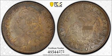 1818/7 50C Large 8 AU50