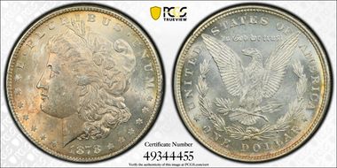 1878 8TF $1 VAM 14.4, Concave Reverse MS61