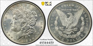 1878 7TF $1 VAM 116, Doubled P MS62