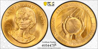 1980 AV Medal Marian Anderson MS66