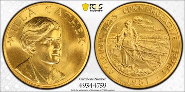 1981 AV Medal Willa Cather MS66