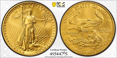 1986 $25 Gold Eagle MS69