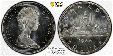 1966 S$1 Large Beads MS62