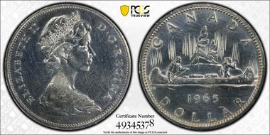 1965 S$1 Type 1 Sm Beads, Pt 5 N1