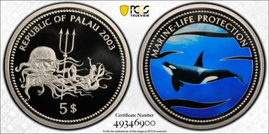 2003 $5 KM-105 Orca PR70DCAM