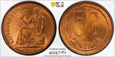 1937 50C Rectangles, (36) MS65RD