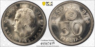 1980 50 Pta World Cup, (1980) MS66