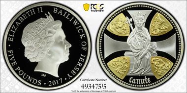 2017 £5 King Canute - Selective Gilt PR70DCAM