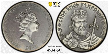 2015 $2 King Cnut - Vikings Antique Finish 2oz Ag SP66