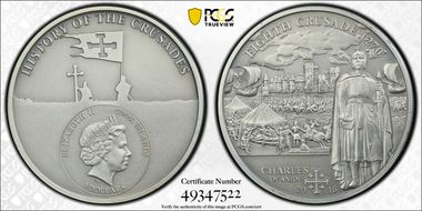 2016 $5 Eighth Crusade Antiqued SP70