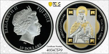 2012 $10 Saint Olga Selective Gilt PR69DCAM