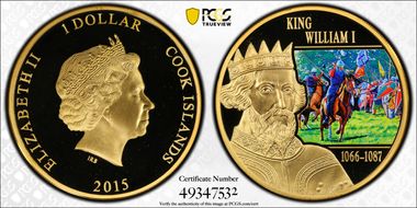 2015 $1 King William I Gilt-CuNi PR70DCAM
