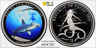 2010 $1 KM-313 Hammerhead Shark PR70DCAM