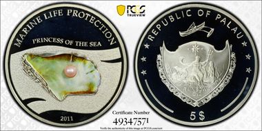 2011 $5 Princess of the Sea Marine Life Protection PR69DCAM