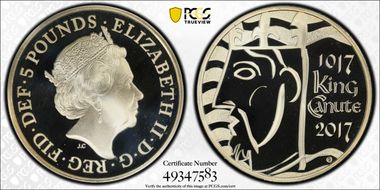 2017 £5 S-L50 King Canute PR69DCAM