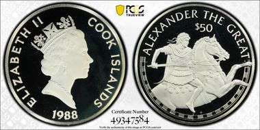 1988-FM $50 Alexander the Great Great Explorers PR69DCAM