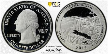 2014-S 25C Shenandoah NP-Silver PR69DCAM