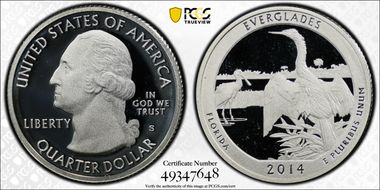 2014-S 25C Everglades NP-Silver PR69DCAM