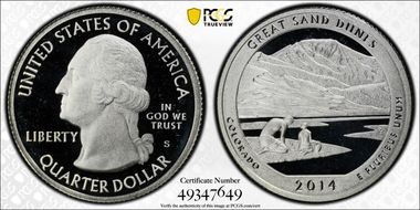 2014-S 25C Great Sand Dunes-Silver PR69DCAM