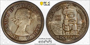 1958 S$1 British Columbia MS64