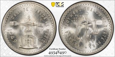 1949-Mo Onza KM-M49a  Ag MS64