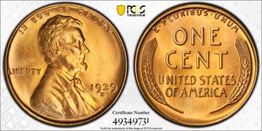 1939-S 1C MS67+ RD