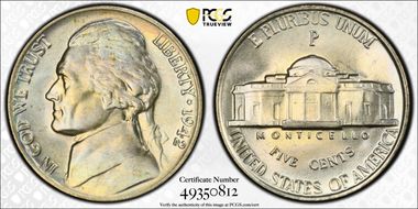 1942-P 5C Silver MS67FS