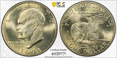 1971-S $1 Silver MS67