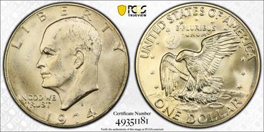 1974-S $1 Silver MS66