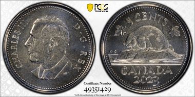 2023 5C Charles III Effigy MS68