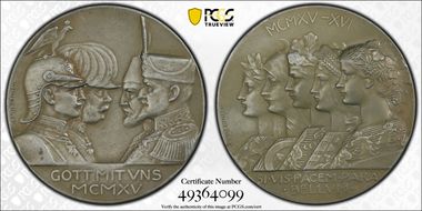 1916 Medal  Zetzmann-3048 60mm Zn MS62