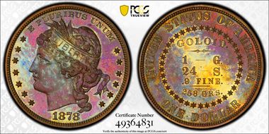 1878 $1 J-1559 PR63BN