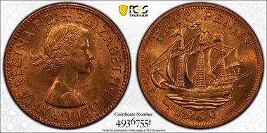 1960 1/2D S-4158 MS64RD