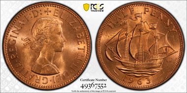 1963 1/2D S-4158 MS64RD