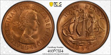 1958 1/2D S-4158 MS65RD