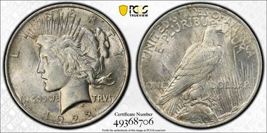 1923 $1 AU58