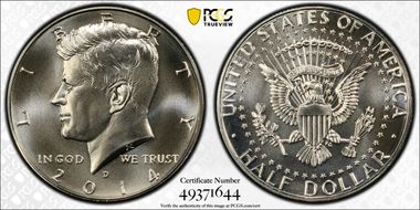 2014-D 50C Silver, 50th Anniversary Set MS70
