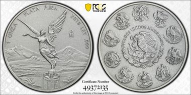 2018-Mo Onza Libertad Ag - Antiqued SP70