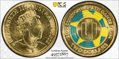 2022 $2 Commonwealth Games - U Colorized MS66