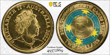 2022 $2 Commonwealth Games - S Colorized MS66