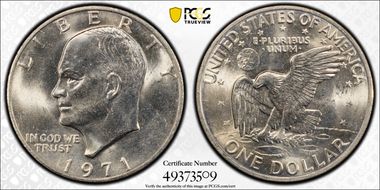 1971-D $1 "Friendly Eagle" FS-901 Type 1 Reverse MS65