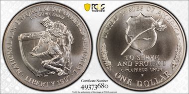 1997-P $1 Officers MS70