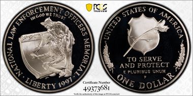 1997-P $1 Officers PR69DCAM