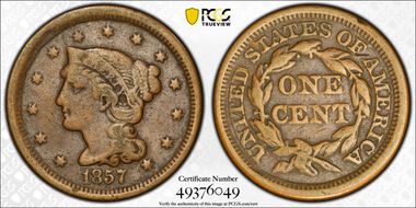 1857 1C Small Date F12BN