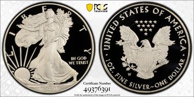 2020-W  $1 Silver Eagle PR70DCAM