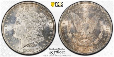 1880/79-S $1 VAM 8, Doubled 18-0 MS62