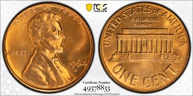 1964-D 1C MS66+ RD