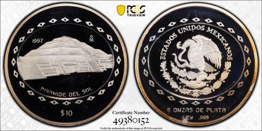 1997-Mo 10 Peso Piramide del Sol PR68DCAM